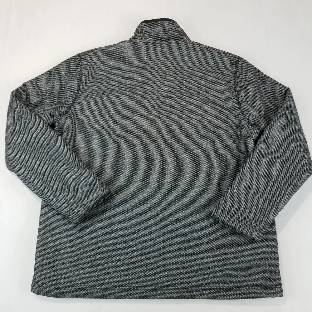 Orvis Pullover Sweater Mens Large Gray Sherpa Lined Quarter Zip Fleece Warm Cozy